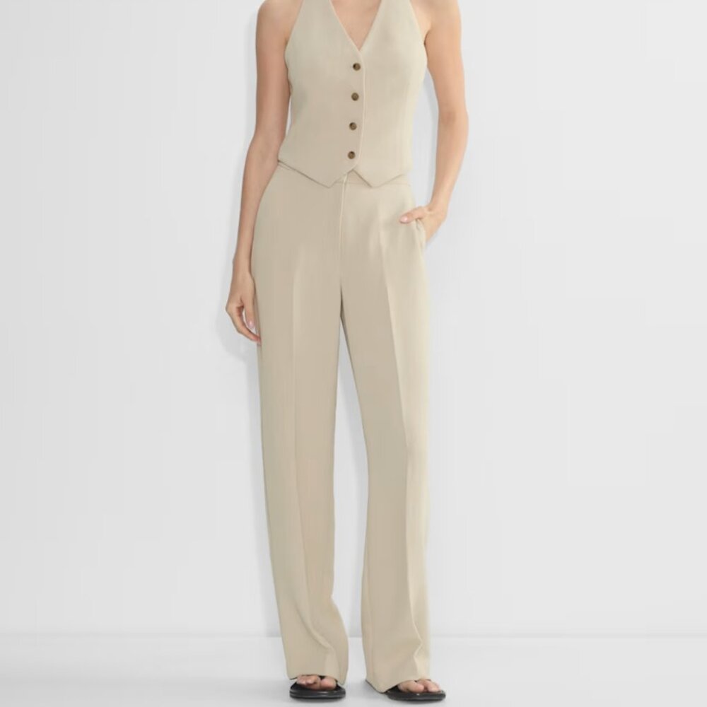 NWT Aritzia The Limitless Pant - Crepette - Marcona Beige 6 TALL